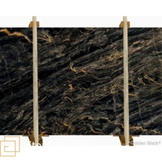 Golden Black Cilalı Mermer Plaka